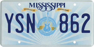 MS license plate YSN862