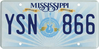 MS license plate YSN866