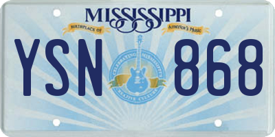 MS license plate YSN868