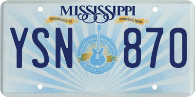 MS license plate YSN870