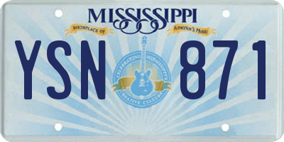 MS license plate YSN871
