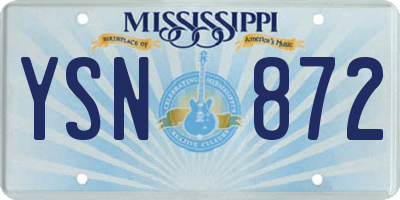 MS license plate YSN872