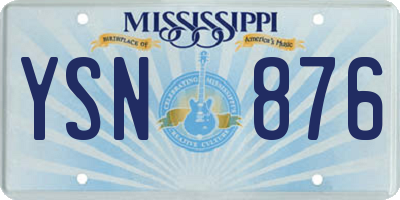 MS license plate YSN876