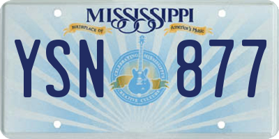 MS license plate YSN877