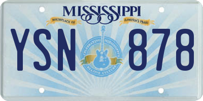 MS license plate YSN878