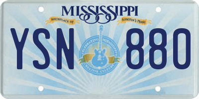 MS license plate YSN880