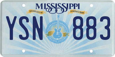 MS license plate YSN883