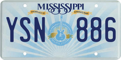 MS license plate YSN886