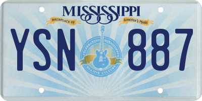 MS license plate YSN887