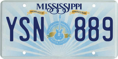 MS license plate YSN889