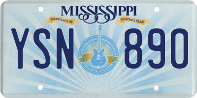 MS license plate YSN890