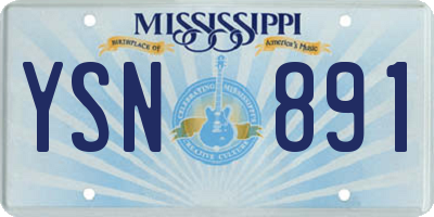 MS license plate YSN891