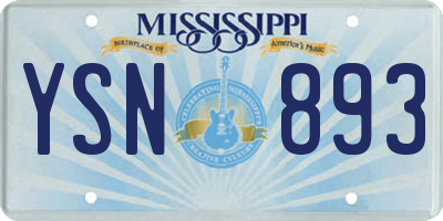 MS license plate YSN893
