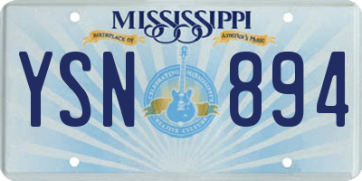 MS license plate YSN894
