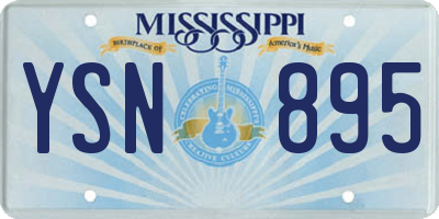 MS license plate YSN895