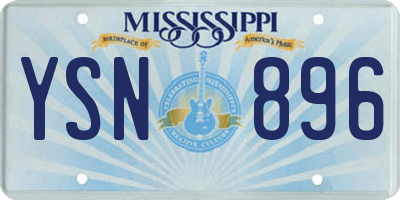 MS license plate YSN896