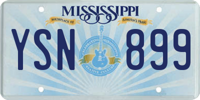 MS license plate YSN899