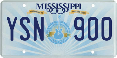 MS license plate YSN900