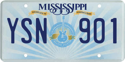 MS license plate YSN901