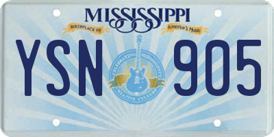 MS license plate YSN905
