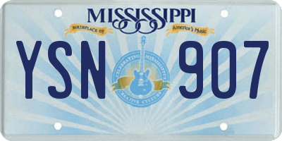 MS license plate YSN907