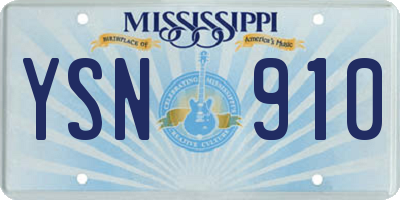 MS license plate YSN910