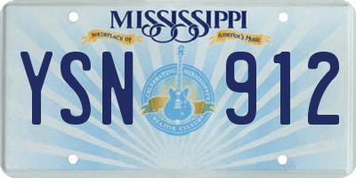 MS license plate YSN912