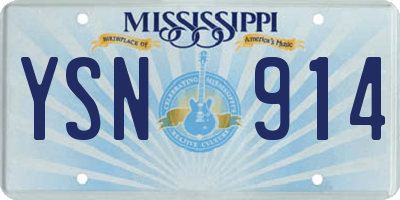 MS license plate YSN914