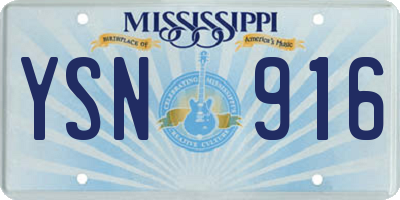 MS license plate YSN916