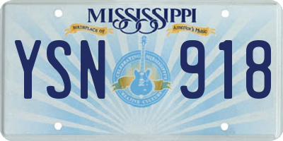 MS license plate YSN918