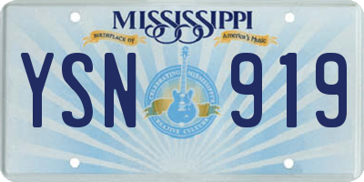 MS license plate YSN919