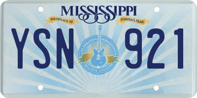 MS license plate YSN921