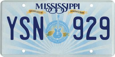 MS license plate YSN929