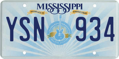 MS license plate YSN934