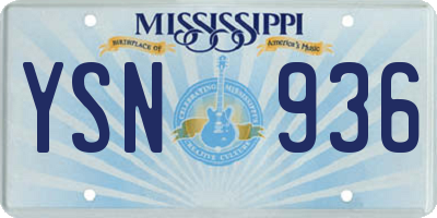MS license plate YSN936