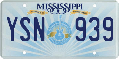 MS license plate YSN939