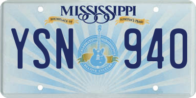 MS license plate YSN940
