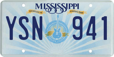 MS license plate YSN941