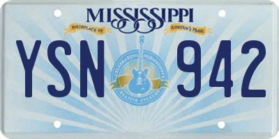 MS license plate YSN942