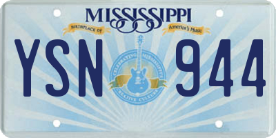 MS license plate YSN944