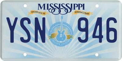 MS license plate YSN946