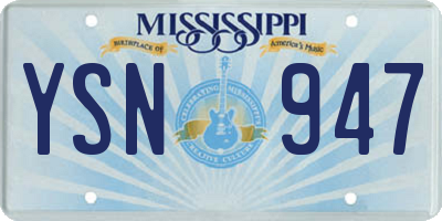 MS license plate YSN947