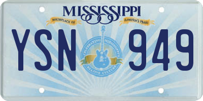MS license plate YSN949