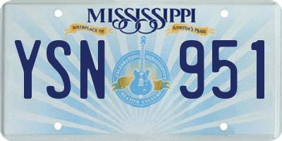 MS license plate YSN951
