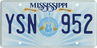MS license plate YSN952