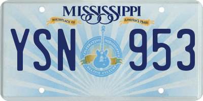 MS license plate YSN953
