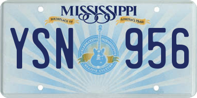 MS license plate YSN956