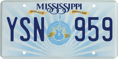 MS license plate YSN959