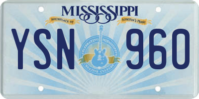 MS license plate YSN960