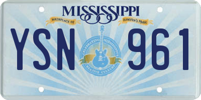 MS license plate YSN961